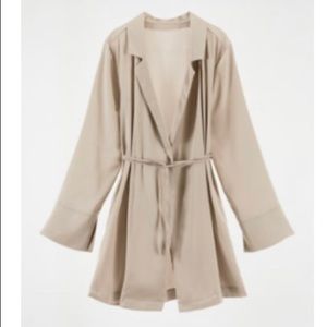 Zara satin effect wrap shirt gray